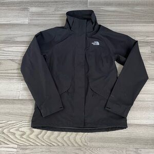 The North Face Black Hooded Rain Jacket Size M